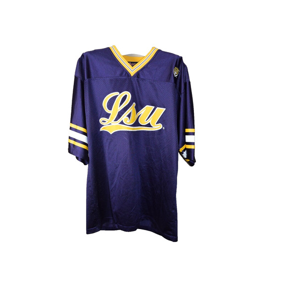 LSU Football Jersey Men's Sz L Purple Shirt Gold Letters Captivating Apparel #32 - Picture 1 of 9